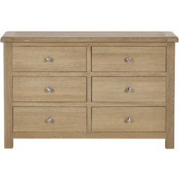 Julian Bowen Memphis 6 Drawer Limed Oak Wide Chest of Drawers - Wood - Wilko - thumbnail 4