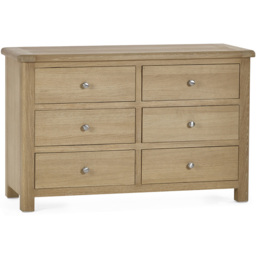 Julian Bowen Memphis 6 Drawer Limed Oak Wide Chest of Drawers - Wood - Wilko - thumbnail 3