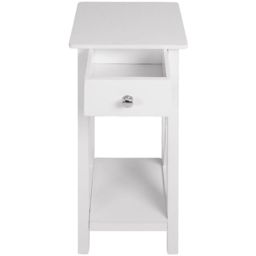 Living and Home Single Drawer Single Shelf Slim Side Table - White - Wilko - thumbnail 4