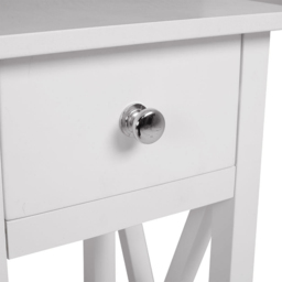 Living and Home Single Drawer Single Shelf Slim Side Table - White - Wilko - thumbnail 6