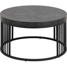Florence Strington Matt Black Round Coffee Table - Size: 35 x 65 x 65cm - Multi - Furniture To Go - Wilko - thumbnail 4