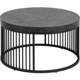 Florence Strington Matt Black Round Coffee Table - Size: 35 x 65 x 65cm - Multi - Furniture To Go - Wilko - thumbnail 3