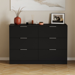 Vida Designs Trega 6 Drawer Black Chest of Drawers - Wilko - thumbnail 4
