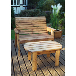 Charles Taylor 2 Seater Deluxe Bench Set with Brown Cushions - Size: 118 x 170 x 98cm - Wilko - thumbnail 3