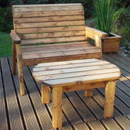 Charles Taylor 2 Seater Deluxe Bench Set with Brown Cushions - Size: 118 x 170 x 98cm - Wilko - thumbnail 1