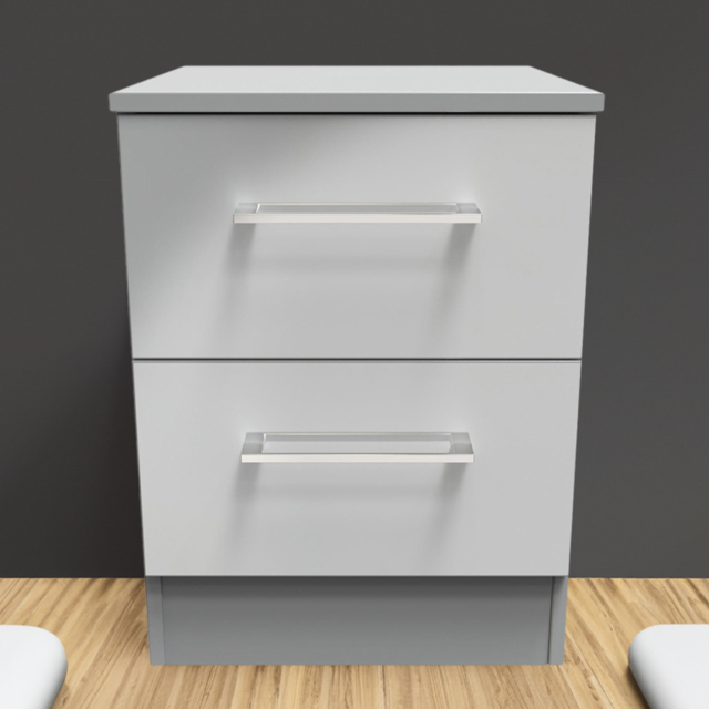 Crowndale Worcester 2 Drawer Uniform Grey and Dusk Grey Bedside Cabinet Ready Assembled - Wilko - image 1