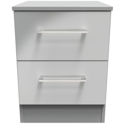 Crowndale Worcester 2 Drawer Uniform Grey and Dusk Grey Bedside Cabinet Ready Assembled - Wilko - thumbnail 4