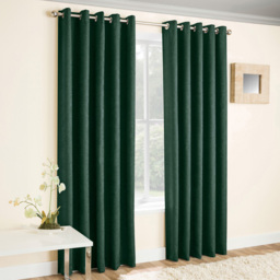 Enhanced Living Vogue Green Thermal Blackout Eyelet Readymade Curtains 168 x 229cm - Wilko