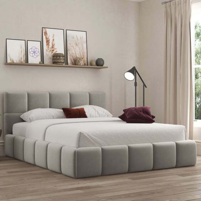 DS Living Ovella Single Pebble Cubed Ottoman Bed - Grey - Wilko - image 1