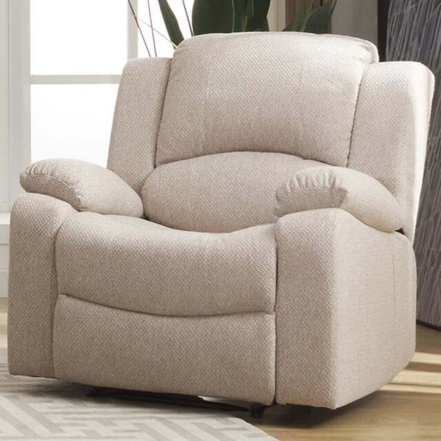 Marldon Single Seater Beige Manual Recliner Sofa - Cream - Artemis Home - Wilko - image 1