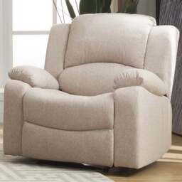 Marldon Single Seater Beige Manual Recliner Sofa - Cream - Artemis Home - Wilko