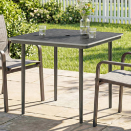 Outsunny 4 Seater Garden Dining Table with Umbrella Hole Dark Grey - Wilko - thumbnail 1