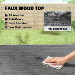 Outsunny 4 Seater Garden Dining Table with Umbrella Hole Dark Grey - Wilko - thumbnail 7
