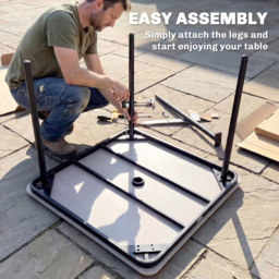Outsunny 4 Seater Garden Dining Table with Umbrella Hole Dark Grey - Wilko - thumbnail 4