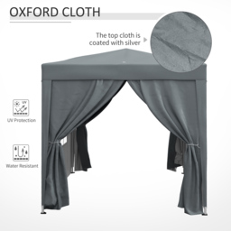 Outsunny 2 x 2m Grey Pop Up Gazebo with 4 Sides and Carry Bag - Size: 2.4 x 2 x 2cm - Wilko - thumbnail 7