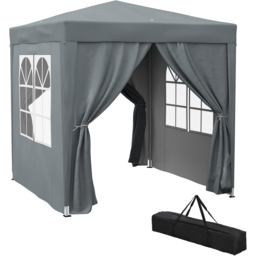 Outsunny 2 x 2m Grey Pop Up Gazebo with 4 Sides and Carry Bag - Size: 2.4 x 2 x 2cm - Wilko - thumbnail 3