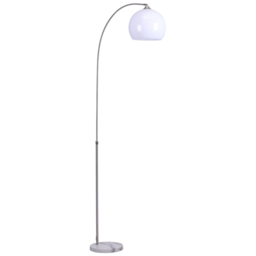 Living and Home Modern Arched Floor Lamp with White Lampshade - Size: 220 x 92 x 30 cm - Wilko