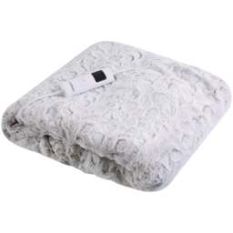 Carmen White Fleece Electric Heated Throw Over Blanket 160 x 130cm - Size: 160 x 130 x 1cm - GOLD - Wilko - thumbnail 1