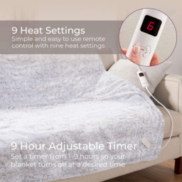 Carmen White Fleece Electric Heated Throw Over Blanket 160 x 130cm - Size: 160 x 130 x 1cm - GOLD - Wilko - thumbnail 6