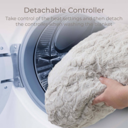 Carmen White Fleece Electric Heated Throw Over Blanket 160 x 130cm - Size: 160 x 130 x 1cm - GOLD - Wilko - thumbnail 7