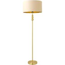ValueLights Marissa Beige and Gold Shade Gold Ball LED Floor Lamp - Size: 145 x 45 x 45cm - Wilko