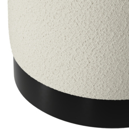 Lara Ivory Boucle and Brushed Gold Small Pouffe - Cream - LPD Home - Wilko - thumbnail 4