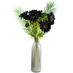 Leaf Purple Sunflower Artificial Flower Bundle with Vase 100cm 9 Pack - Size: 100 x 50 x 50cm - Wilko - thumbnail 1