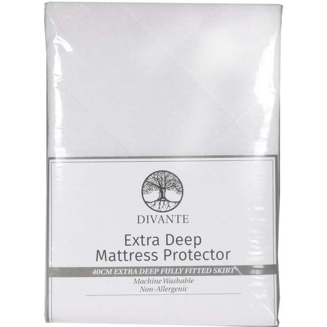 Divante King Size White Extra Deep Mattress Protector - Wilko - image 1