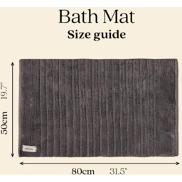 Misona Dark Grey Organic Cotton Bath Mat 50 x 80cm - Wilko - thumbnail 6