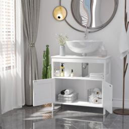 Kleankin Pedestal Under Sink Cabinet - Size: 60 x 30 x 60cm - Wilko - thumbnail 4