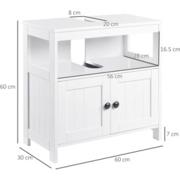 Kleankin Pedestal Under Sink Cabinet - Size: 60 x 30 x 60cm - Wilko - thumbnail 7