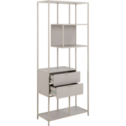 Florence Seaford 2 Drawer 4 Shelf Tall Grey Metal Bookcase - Size: 185 x 77 x 35cm - Furniture To Go - Wilko - thumbnail 5