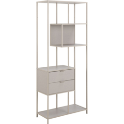 Florence Seaford 2 Drawer 4 Shelf Tall Grey Metal Bookcase - Size: 185 x 77 x 35cm - Furniture To Go - Wilko - thumbnail 6