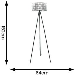 ValueLights Elise Acrylic Jewel Shade Black Tripod LED Floor Lamp - Wilko - thumbnail 6