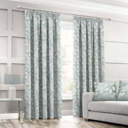 Intimates Serena Duck Egg Tape Top Curtains 223 x 223cm - Size: W 223 x D 223cm - Blue - Wilko - thumbnail 1