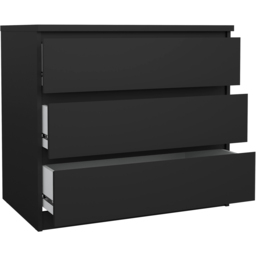 Florence 3 Drawer Matt Black Chest of Drawers - Furniture to Go - Wilko - thumbnail 5