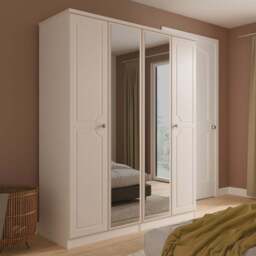 Crowndale Pembroke 4 Door Kashmir Ash Mirror Wardrobe Ready Assembled - Wilko - thumbnail 1