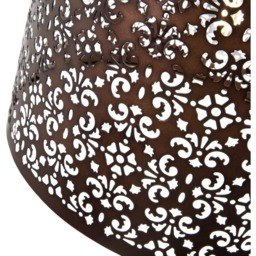 Happy Homewares Marrakech Designed Matt Bronze Metal Pendant Shade with Floral Decoration - Size: 19 x 29 x 29cm - Brown - Wilko - thumbnail 4