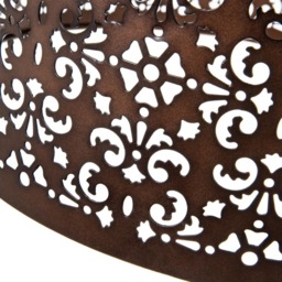 Happy Homewares Marrakech Designed Matt Bronze Metal Pendant Shade with Floral Decoration - Size: 19 x 29 x 29cm - Brown - Wilko - thumbnail 5