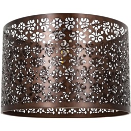Happy Homewares Marrakech Designed Matt Bronze Metal Pendant Shade with Floral Decoration - Size: 19 x 29 x 29cm - Brown - Wilko - thumbnail 7