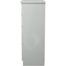 Crowndale Camden 4 Drawer Grey Gloss and Dusk Grey Deep Chest of Drawers Ready Assembled - Grey Gloss & Dusk Grey - Wilko - thumbnail 4