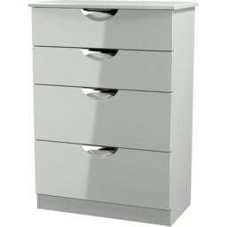 Crowndale Camden 4 Drawer Grey Gloss and Dusk Grey Deep Chest of Drawers Ready Assembled - Grey Gloss & Dusk Grey - Wilko - thumbnail 5