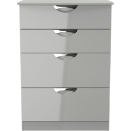 Crowndale Camden 4 Drawer Grey Gloss and Dusk Grey Deep Chest of Drawers Ready Assembled - Grey Gloss & Dusk Grey - Wilko - thumbnail 3