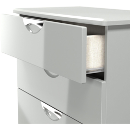 Crowndale Camden 4 Drawer Grey Gloss and Dusk Grey Deep Chest of Drawers Ready Assembled - Grey Gloss & Dusk Grey - Wilko - thumbnail 7