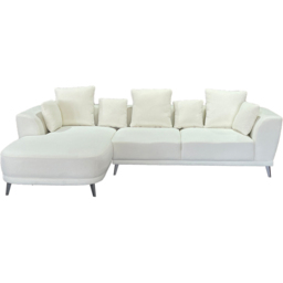 DS Living The Nova 3 Seater Cream Fabric Left Hand Corner Lounger Sofa - Wilko - thumbnail 4