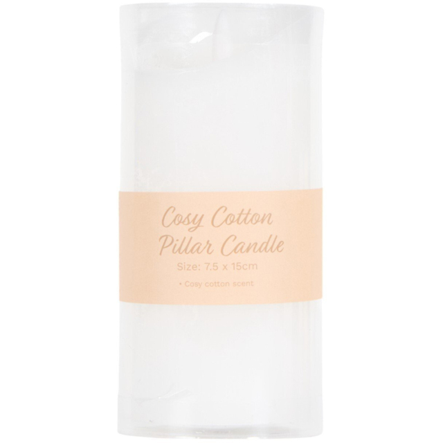 Cosy Cotton LED Pillar Candle - White/15cm - Wilko - image 1