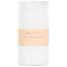 Cosy Cotton LED Pillar Candle - White/15cm - Wilko - thumbnail 1