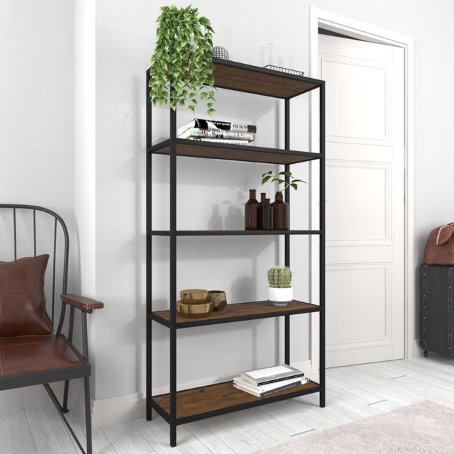Ealing 5 Shelf Solid Pine Bookcase - Brown - LPD Home - Wilko - image 1