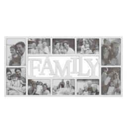 Single Multi Aperture Family Collage Photo Frame in Assorted styles 14 x 29 inch - White - The Port. Co Gallery - Wilko