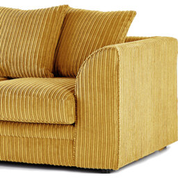 Luxor 3 Seater Mustard Jumbo Cord Left Hand Facing Corner Sofa - Yellow - Wilko - thumbnail 5